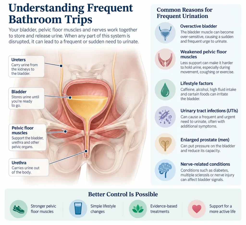 urinary incontinence symptoms and treatment options guide detailed infographics by incontinence direct London